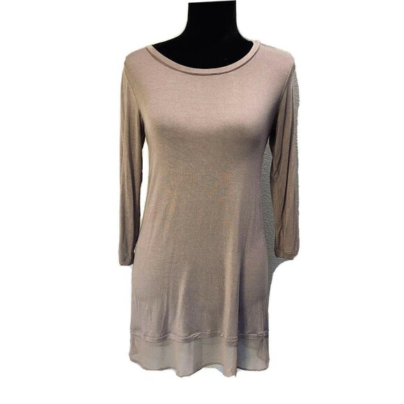 LOGO tunic XS Blush color double hem tunic top 3/4 sleeves stretchy - Picture 8 of 8